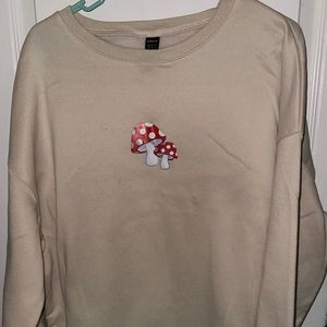 Tan oversized mushroom hoodie from shein